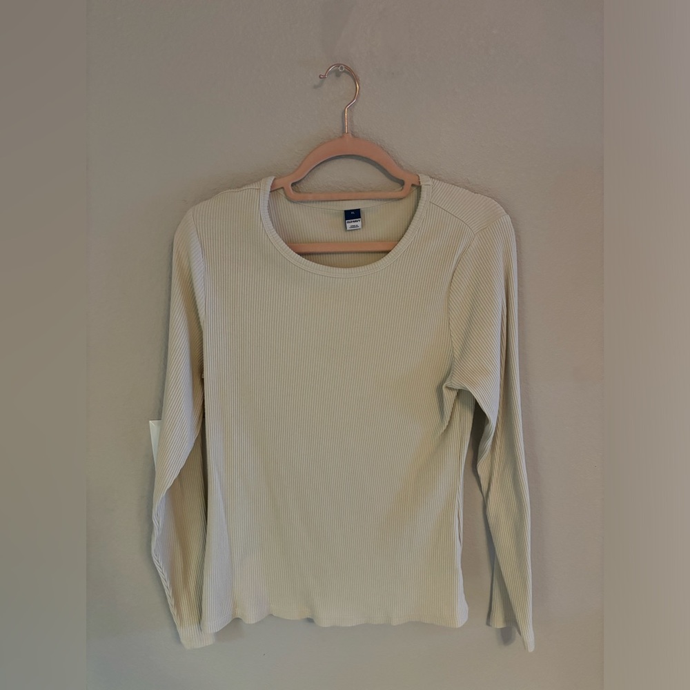 Old Navy Ribbed Long Sleeve, XL, Cream
